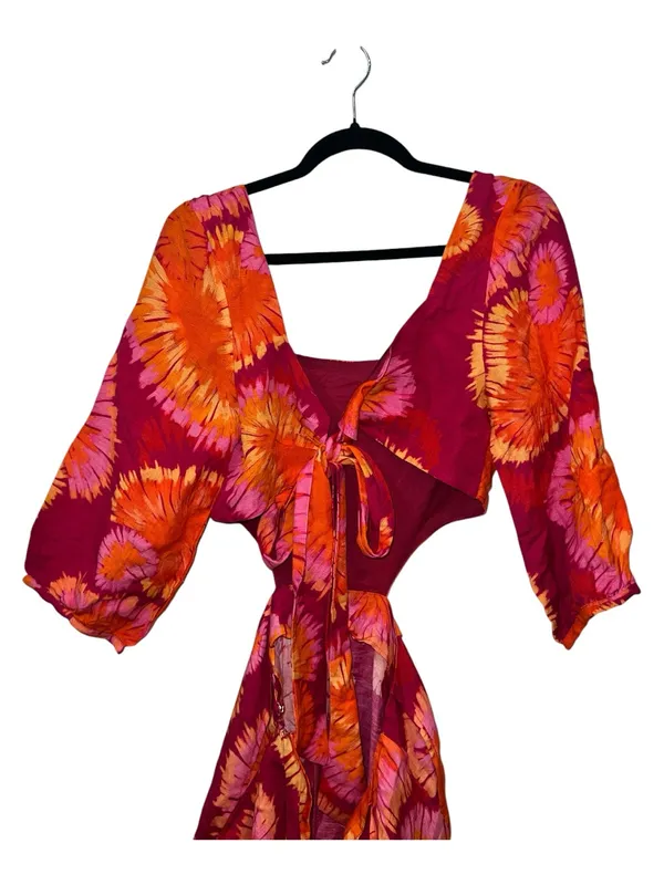 Farm Rio x Anthropologie Tie-Back Cutout Jumpsuit Floral Size M Sold Out - Image 5