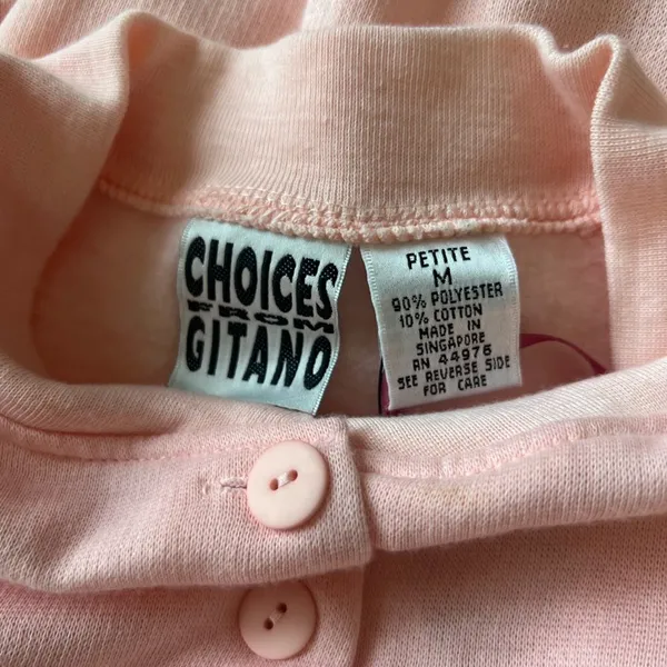 90s Vintage Choices From Gitano Pink Embroidered Crewneck Button Front Sweater - Image 2