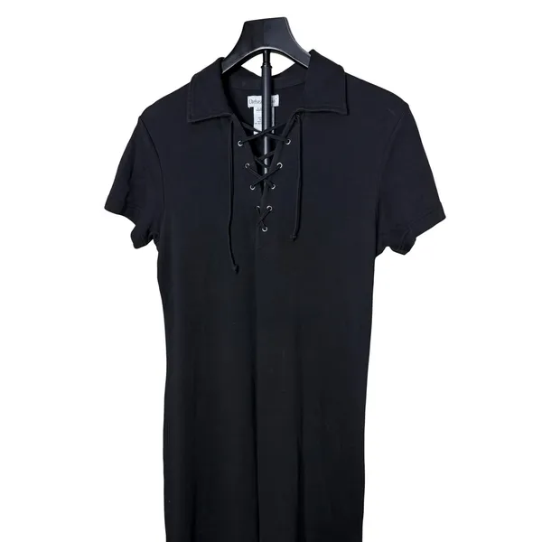Chelsea‎ Studio Womens Black Cotton Lace Up m Polo Midi Dress Small - Image 3