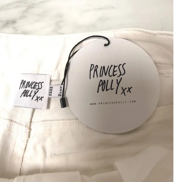 Princess Polly White Wide Leg Cargo Pants High Waisted Utility Trousers Size 4 - Image 8