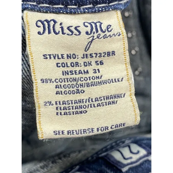 Miss Me Jeans Womens Size 27 boot cut blue Denim zippered rhinestone‎ Pockets - Image 9