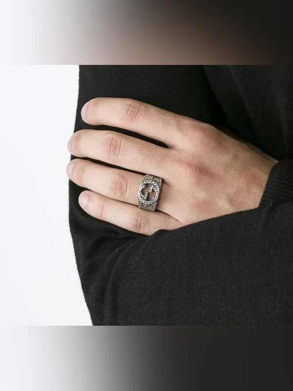 Gucci GG Logo Sterling Silver 925 Ring Unisex 445302 - Image 4
