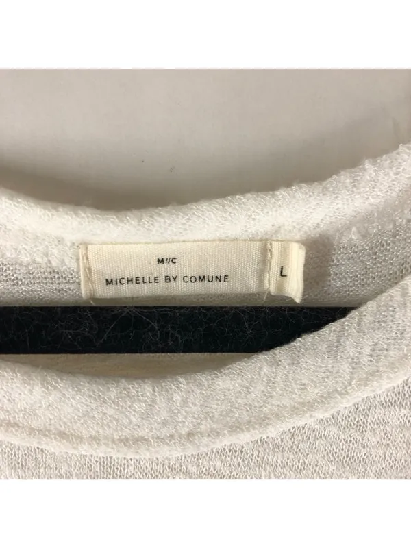 Michelle By Comune White Sheer Long Sleeve Lightweight Top Womens Size L - Image 3