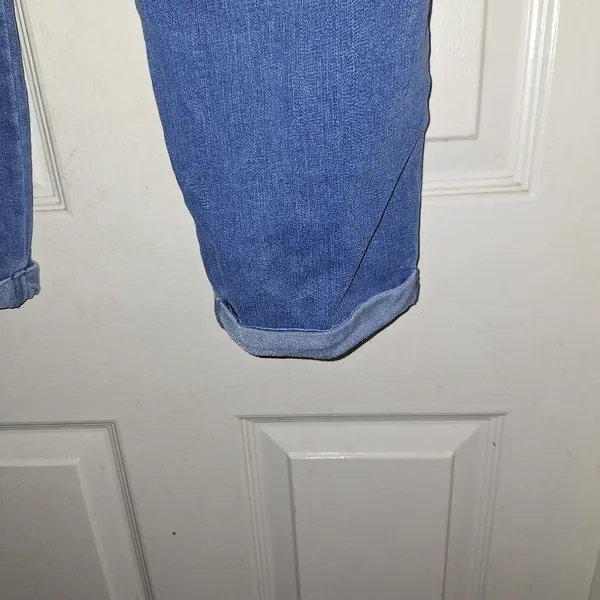 Denim Blue High Rise Embroidered Jeans - Image 4