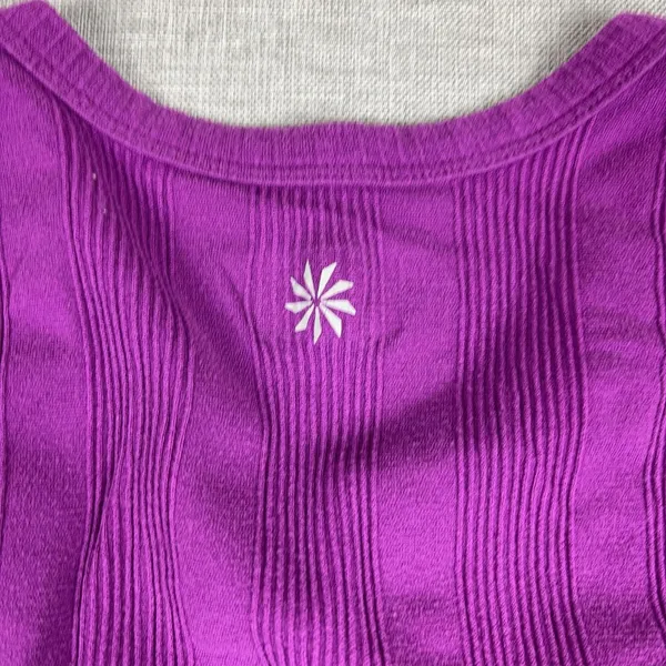 Athleta Tank Top Womens Medium Purple Ribbed Scoop Neck Stretch Yoga Gym Workout - Image 6