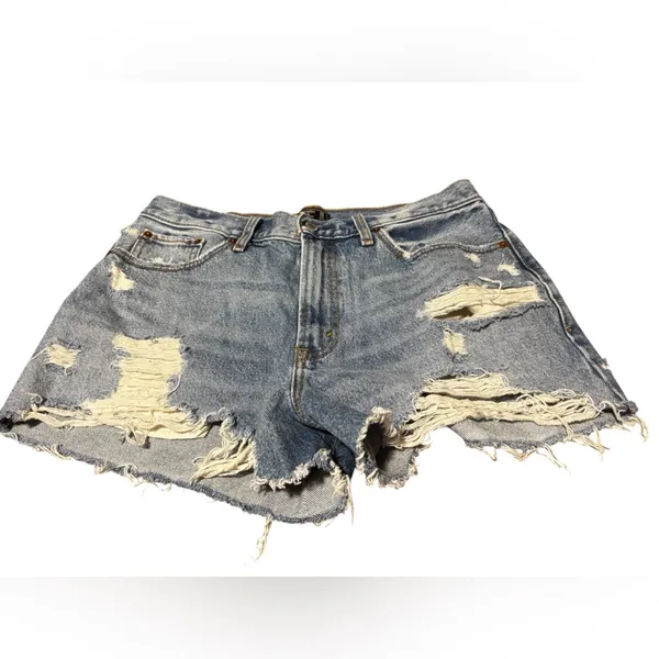 Abercrombie & Fitch Annie High Rise Distressed‎ Denim Shorts - 30 / 10 - Image 2