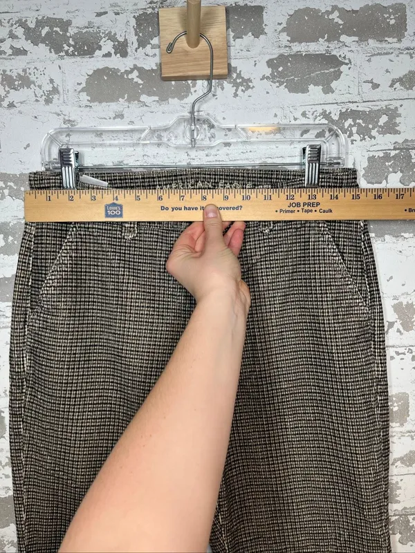 American Eagle | women velvet corduroy plaid bootcut pants - Image 6