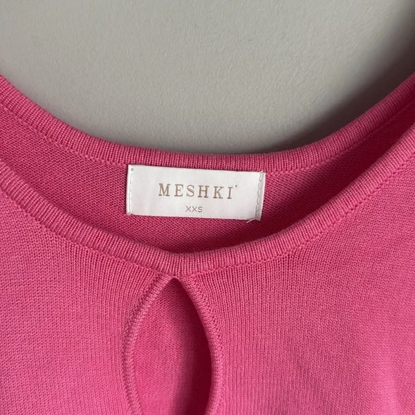 Meshki Birdie Long Sleeve Knit Mini Dress in Bubblegum XXS - Image 5