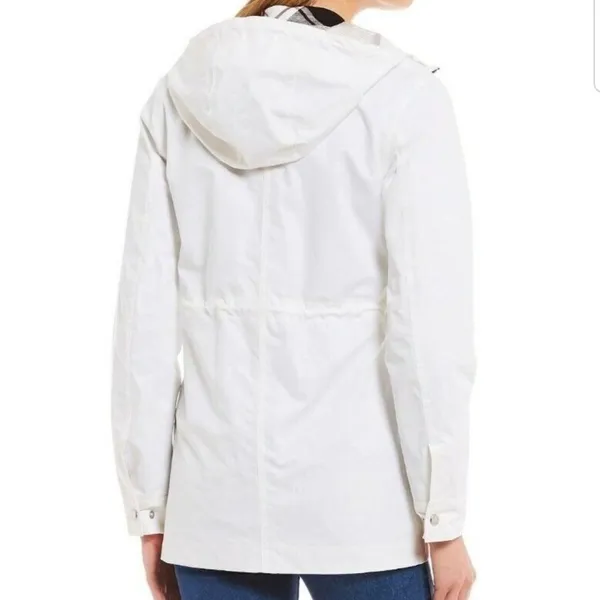HUNTER Original Smock Cotton Rain Jacket Coat White Small - Image 4