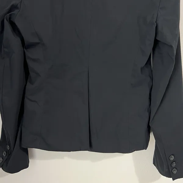 Theory Blazer Women's 6 Black Cotton Single Breasted Peak Lapel Classic Career‎ - Image 6