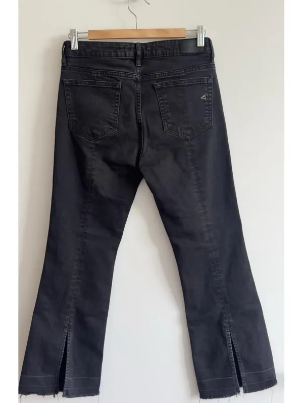 Hidden Jeans Black Split Hem Flare Jeans Size 28 Raw Hem Stretch Denim - Image 8
