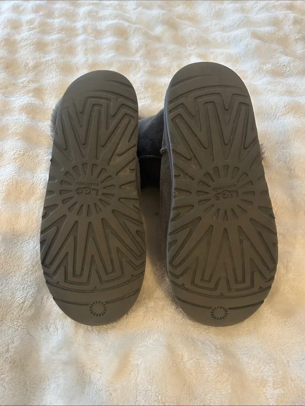 UGG Charcoal Suede Shearling Button Boot Gray Size 6 - Image 10