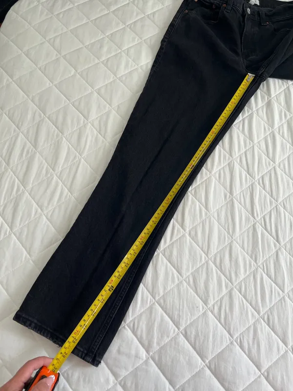 Abercrombie & Fitch The 90’s Straight Mid Rise Jeans Black 26 2s Clean Girl Chic - Image 7