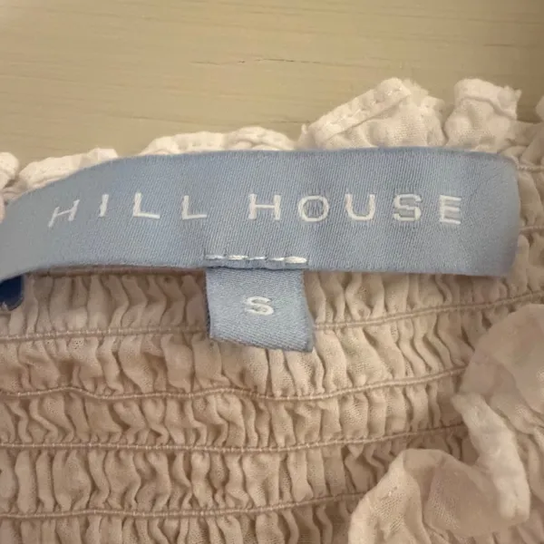 Hill House Home Athena Nap Dress White Swiss Dot Smocked Puff Sleeve‎ Mini Small - Image 3