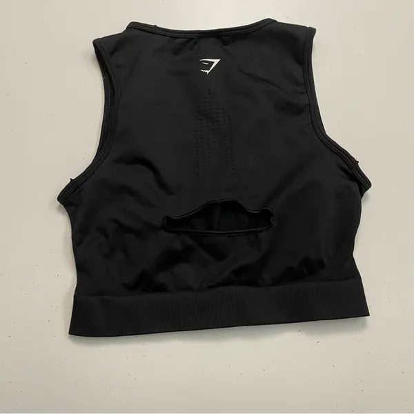 Gymshark Sweat Seamless Midi Tank Sports Bra Compression Exercise Workout Black - Image 4