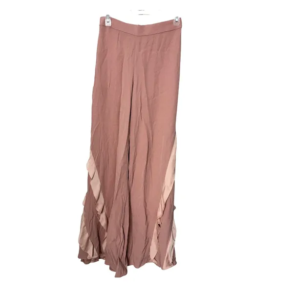 Alexis Julless Pants Rose Pink Wide Leg Ruffle High Waisted Trousers XS - Image 3