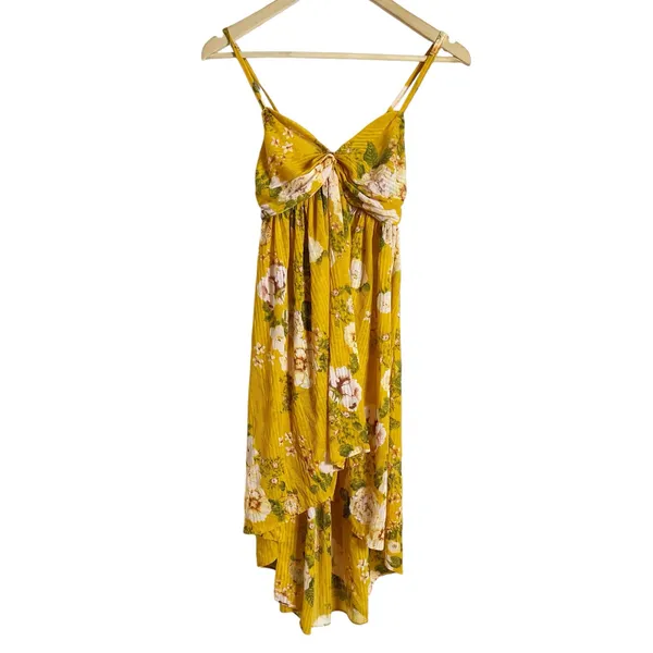 Free People Mirage Yellow Floral Print Hi-Low Tunic Dress Size Medium - Image 2