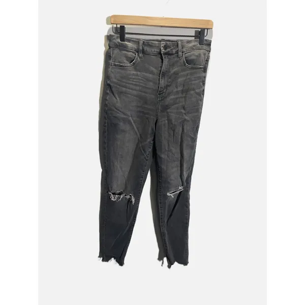 American Eagle‎ Curvy Highest Rise Jegging Women 10 Black Distressed Next Level - Image 2