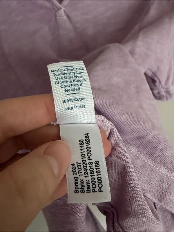Marine Layer Vintage Slub Polo Tee Lavender Mist Medium - Image 5