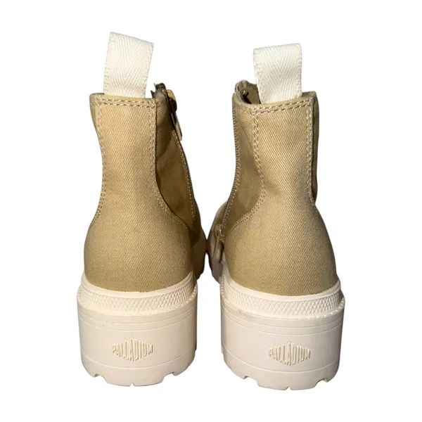 Palladium Pallatrooper Zip TX Safari Tan Canvas Platform Boots Women 8 - Image 4