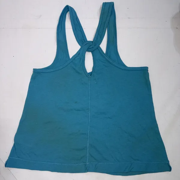 Y2K Vintage Aeropostale Blue Green Embroidered‎ Logo Cross Cross Tank Top - Image 10