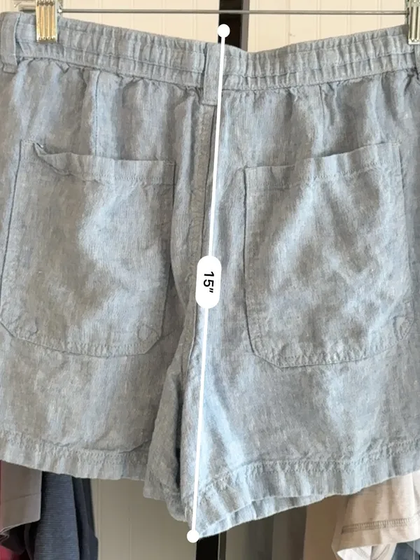 MADEWELL MEDIUM ✨ linen blend tie shorts blue VGUC - Image 2