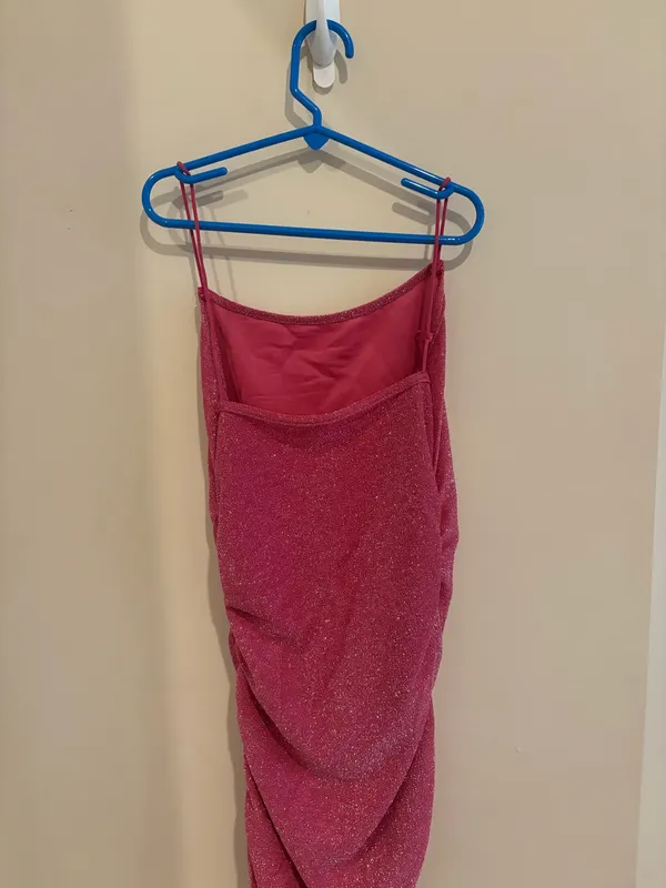 Pink Glitter Bodycon Mini Dress Size XS - Image 4