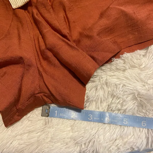 All in Favor Front Tie Pleated Terracotta Shorts - Image 8