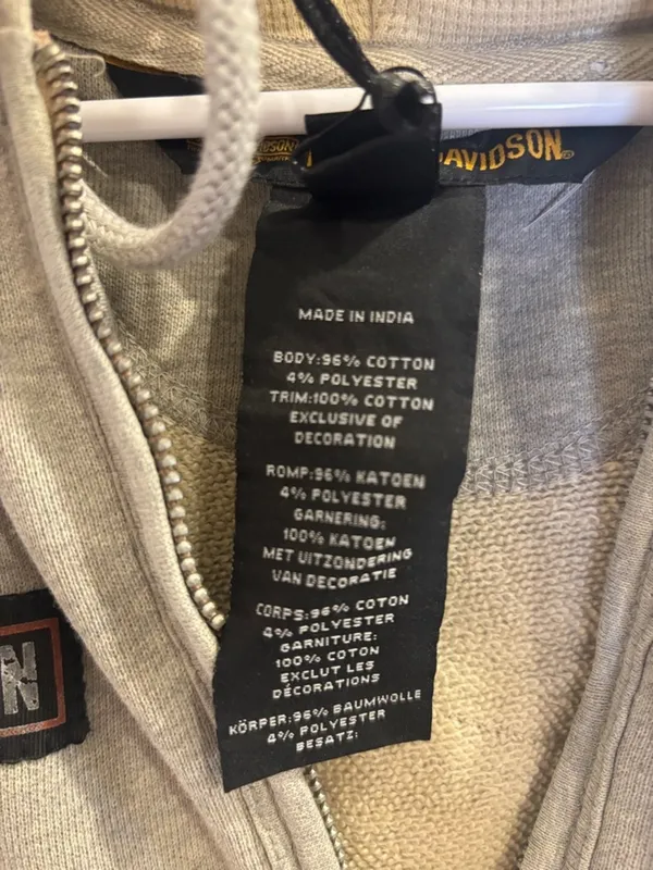 Harley-Davidson NWT Sleeveless Hoodie Vest Gray Studded Logo Biker Y2K - Image 6
