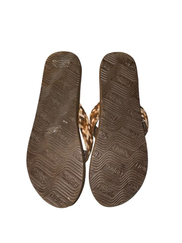 Flojos Women’s Brown Braided Flip Flop Sandals - Image 2