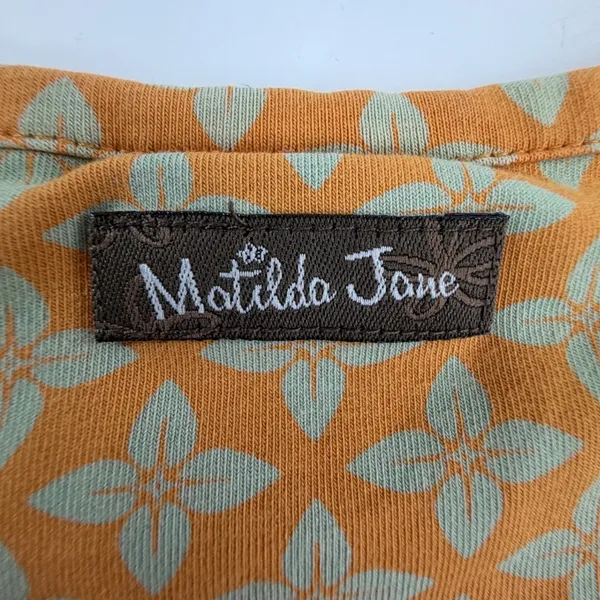 Matilda Jane Girls Dress Size 8 Mixed Floral Geometric Ruffle Hem Long Sleeve - Image 3