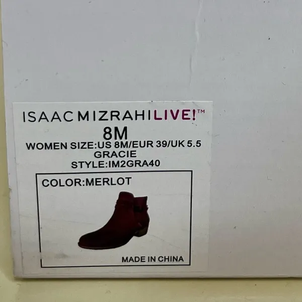 NIB Isaac Mizrahi, maroon booties size 8 - Image 5