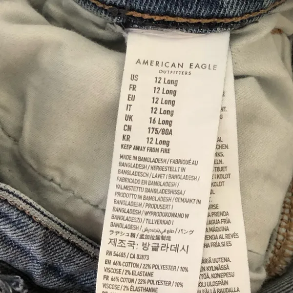 12 Long American Eagle Outfitters High-Rise Distressed Blue Mom Jeans - Image 8