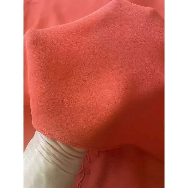 THML Anthropologie Orange Embroidered Cape Flutter Sleeve Sheer Sz M - Image 9