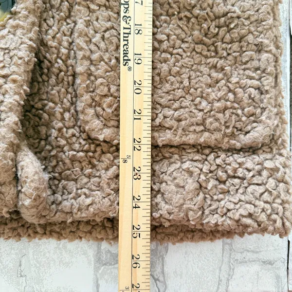 Free People Brown Sherpa Button Front Peacoat Cozy Textured Jacket Women Sz S - Image 9