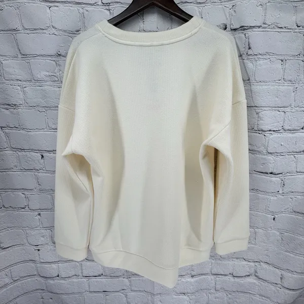 NWT Marc New York Top Women's XXL Ivory V Neck Pullover Thick Ribbed Shirt - Image 2