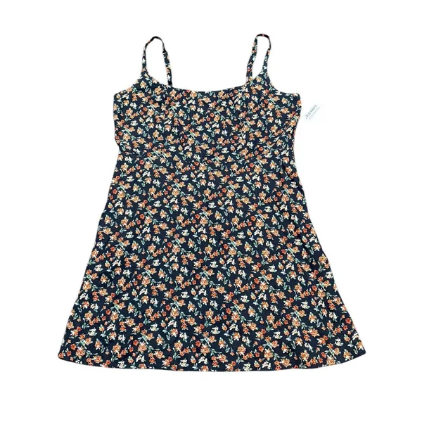 NWT Old Navy Black Floral Cami Sun Dress Smocked Back Cottagecore‎ Summer XL - Image 2