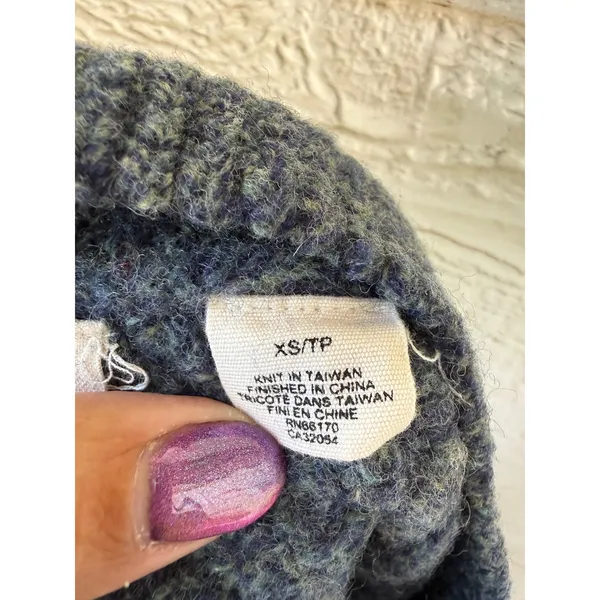 Moth Anthropologie Blue Gray Wool Cable Knit Mini Skirt Womens Size XS - Image 6