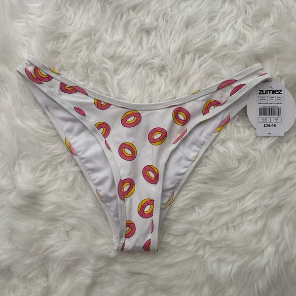 Zumiez Odd Future Donut High Leg Hipster Bikini Bottoms Size Medium - Image 2