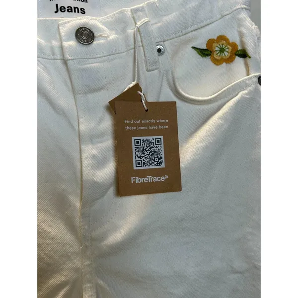 Reformation Jeans Pants Women 26 White Floral Embroidered Straight Leg New Denim - Image 11