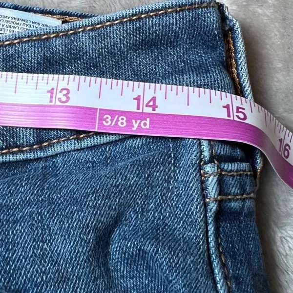 Old Navy Womens Size 6 Power Slim Straight Jeans Distressed Rips Blue Denim‎ - Image 8