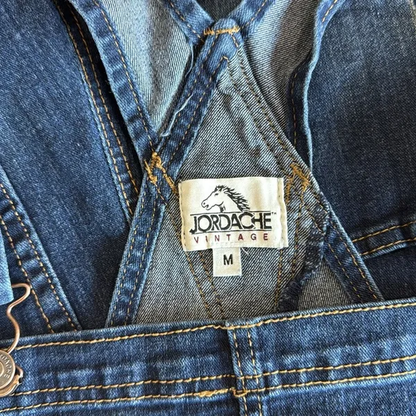 Jordache Denim Cutoff Overalls Waist 32" Inseam 3" Size M - Image 3