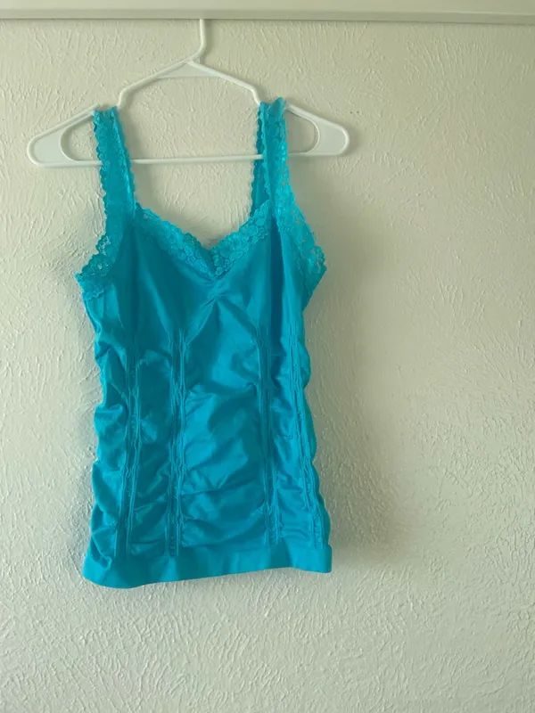 Joe Boxer Lace-Trim Turquoise Camisole Top - Image 7