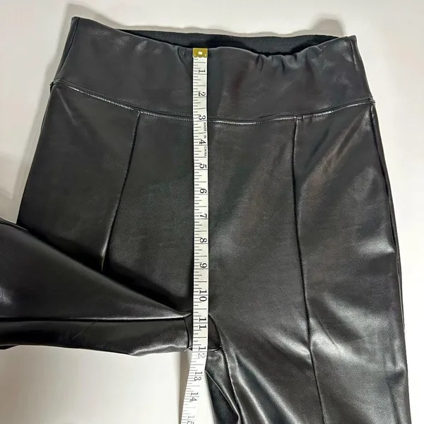 Abercrombie Split-Hem Vegan Leather Slim Flare Pants - Image 9