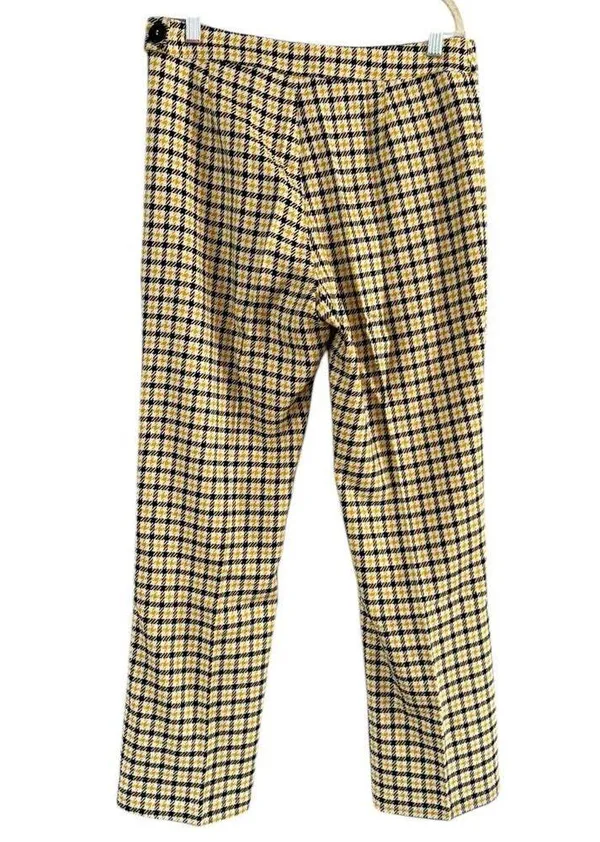 NWT ModCloth About to Bloom Plaid Pants Yellow Black Check Sz 10 - Image 2