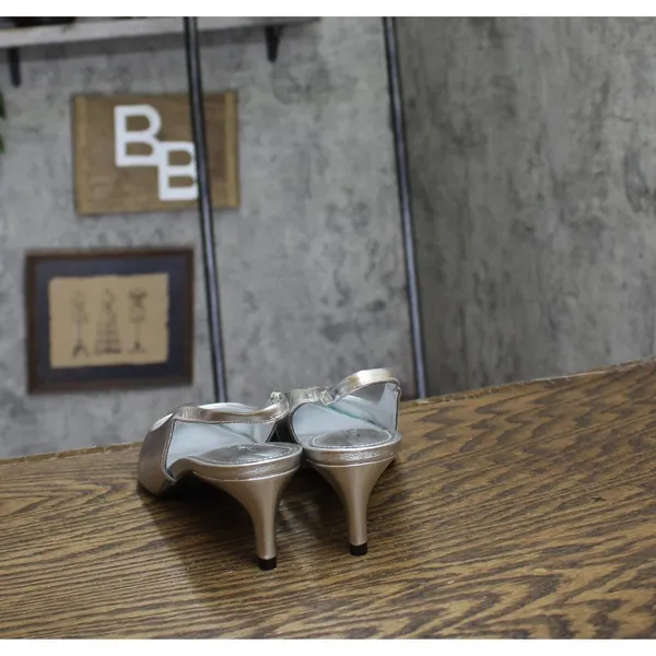 Calvin Klein Womens Mule Dainty Pumps KCDAINTY Silver Gray 7M - Image 4