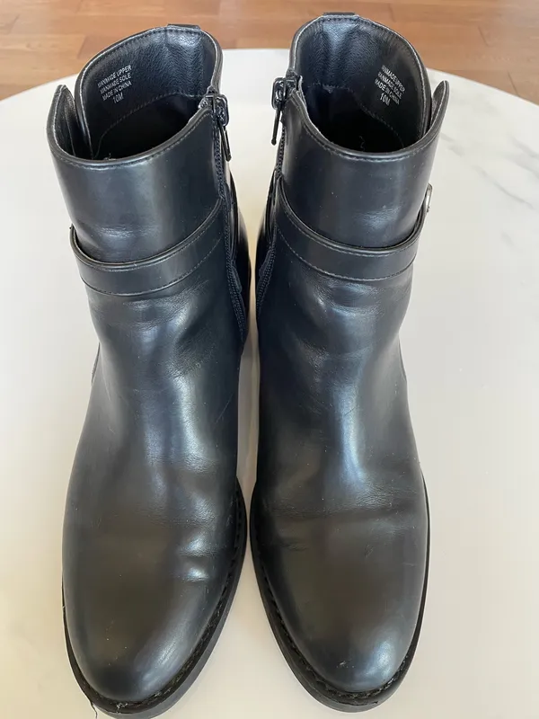 LOFT Women Heel Ankle Boots Black Size 10M Faux Leather Zip - Image 2