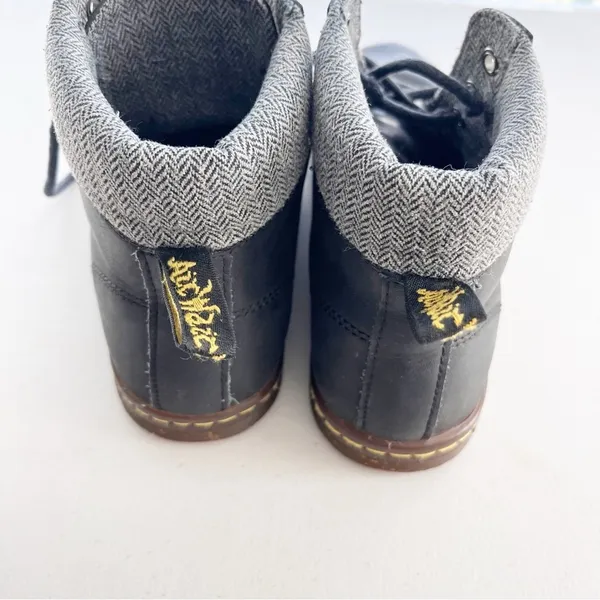 Dr. Martens Maelly Black 6-Eye Padded Collar Leather Grunge Everyday Boots - Image 4