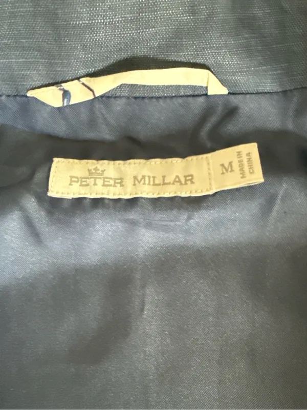 Peter Millar Navy Blue Women’s Linen Blend Sleeveless Golf Jacket Vest EUC Med - Image 4