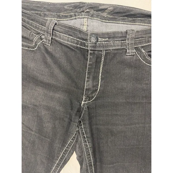Seven For All Mankind Charcoal Bootcut Jeans Women's 14 White Stitching EUC - Image 3